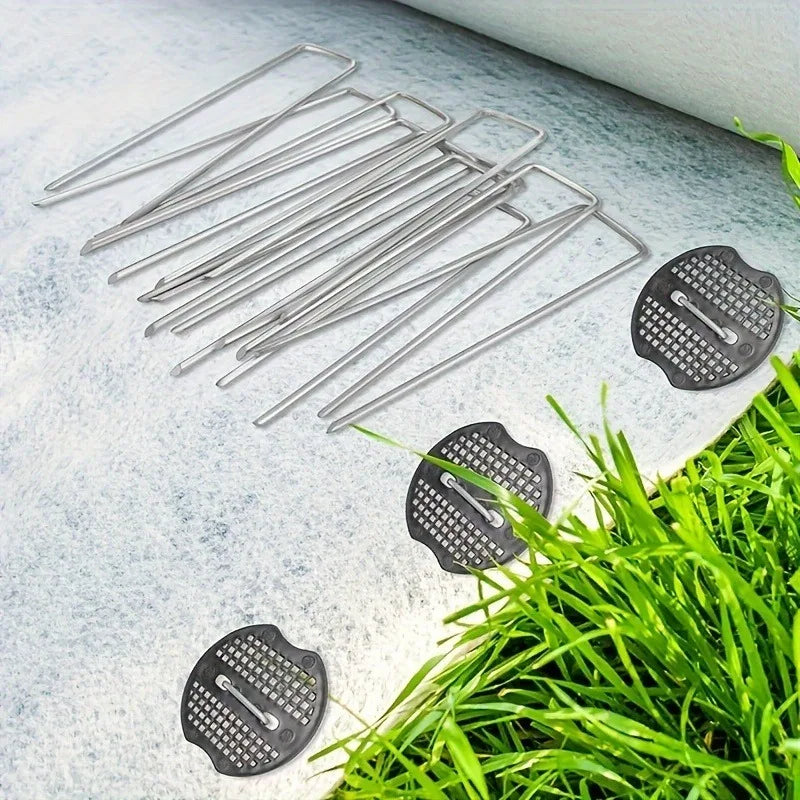 Thickened U-Shaped Tent Pegs & Ground Stakes with Washers Ground Stakes Babs