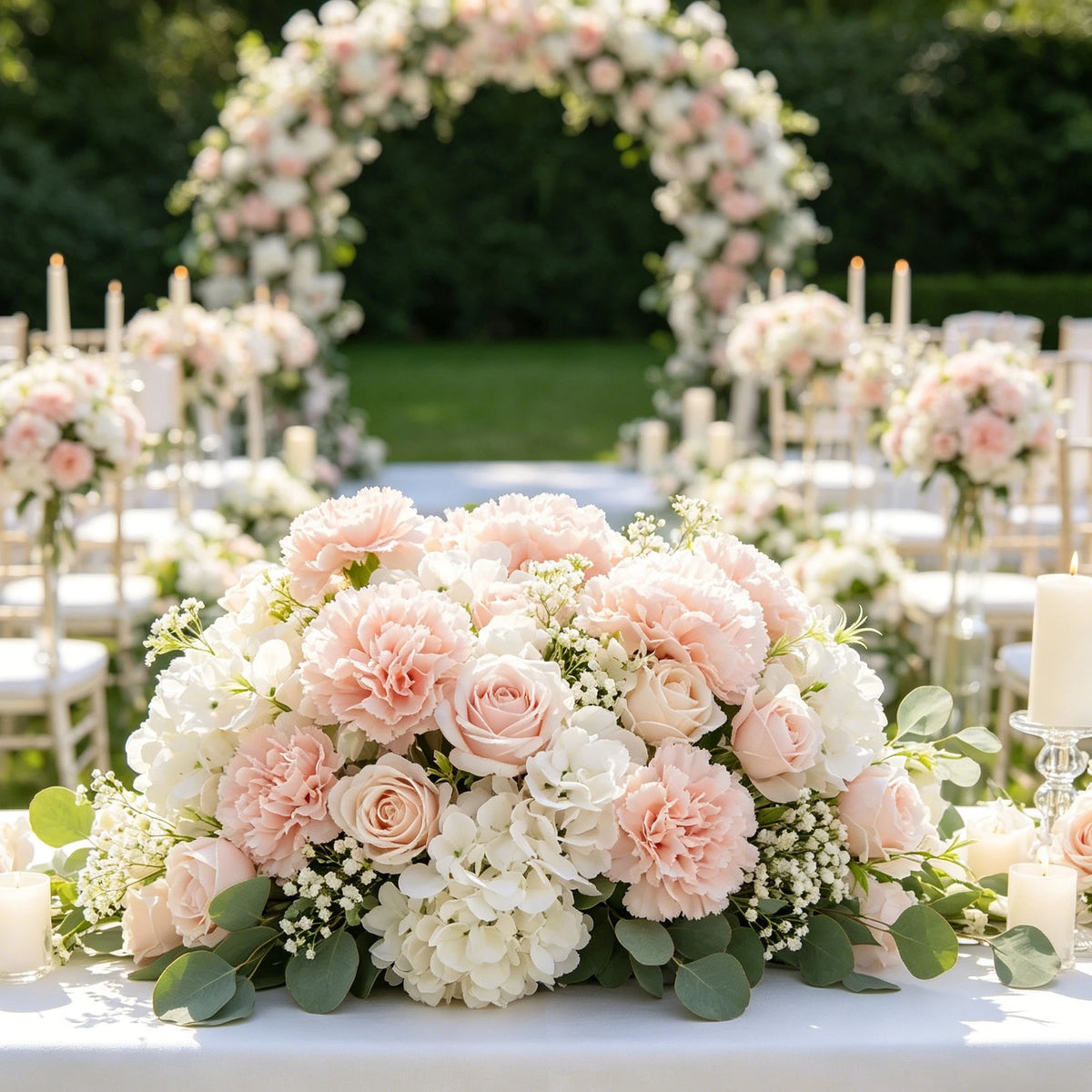 Silk Artificial Carnation Rose Bouquet for Wedding & Home Decor Artificial Flower Bouquet Babs