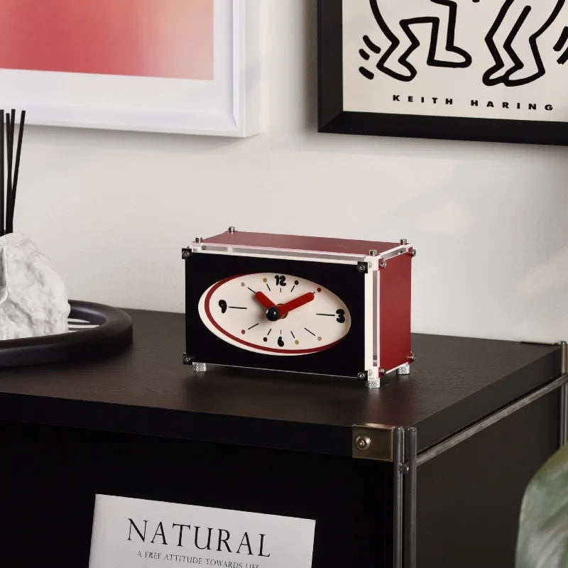 Oeny Silent Square Desk Clock – Modern Acrylic Table Clock Silent Table Clock Babs