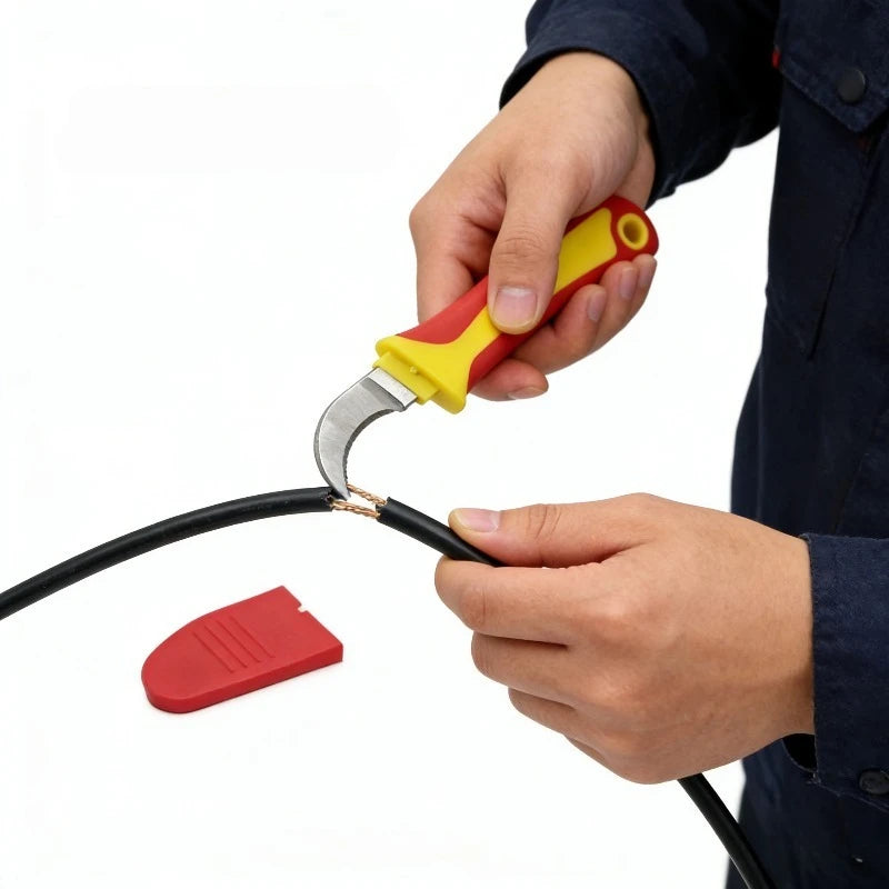 Insulated Cable Stripper Knife – Dual Blade Electrician's Tool Cable Stripper Knife Babs