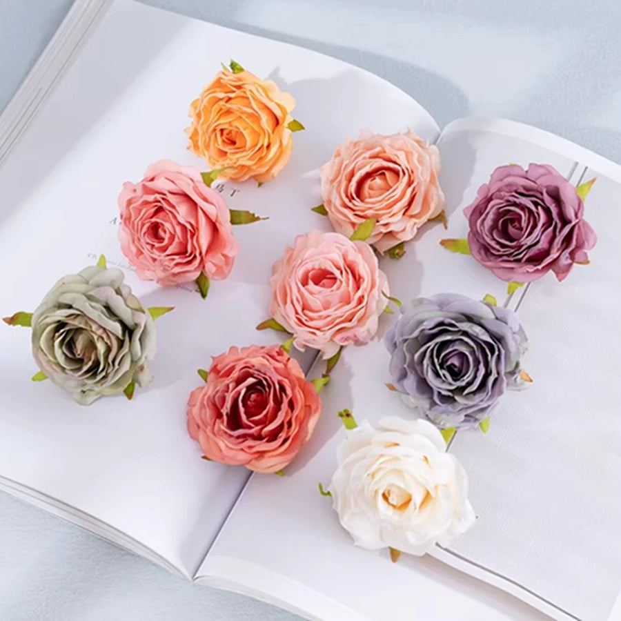 10PC Silk Rose Artificial Flower Heads – Wedding & Home Decor Artificial Flower Heads Babs