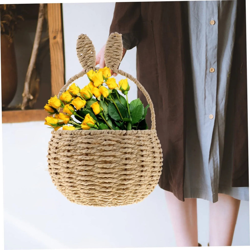Easter Rattan Woven Hand Basket – Gift & Storage Organizer Woven Storage Basket Babs