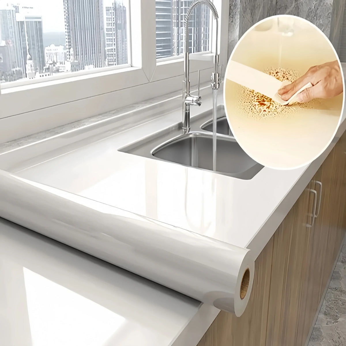 White Peel & Stick Wallpaper – Waterproof PVC Self-Adhesive Peel & Stick Wallpaper Babs