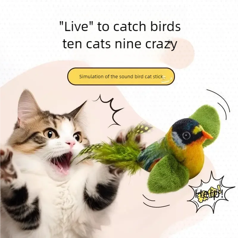 Interactive Cat Feather Toy – Catnip, Squeaky & Door Hanging Cat Feather Toy Babs