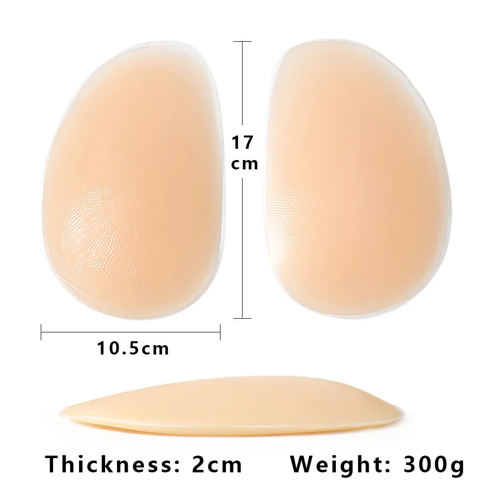 Silicone Adhesive Butt Lift Pads – Non-Slip Buttock Enhancer Buttock Enhancer Pads Babs Beige 300G As Picture