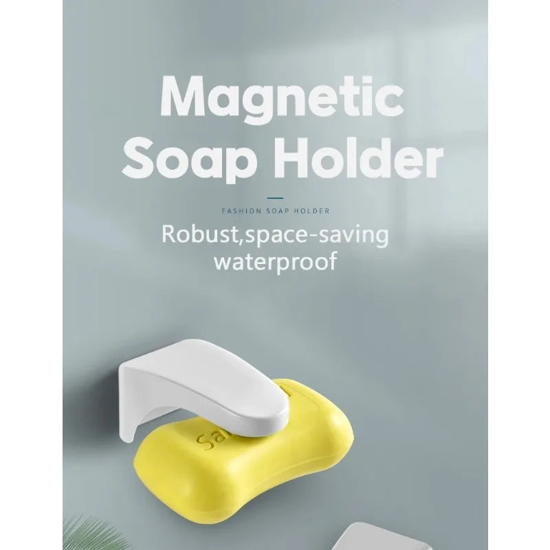 Magnetic Soap Holder – Punch-Free Draining Bathroom Soap Box Soap Dish Holder Babs