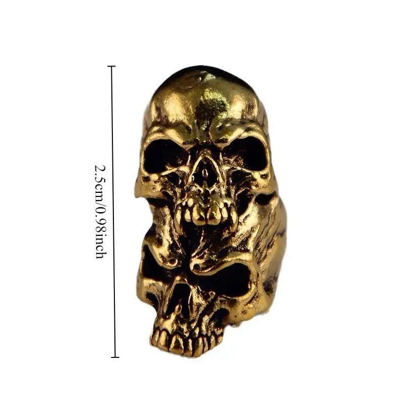 Brass Double Layer Skull Knife Bead EDC Paracord Lanyard Pendant Brass Lanyard Pendant Babs