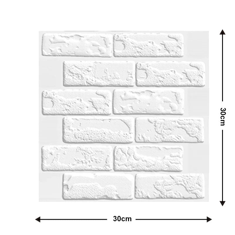 3D Stone Texture Peel & Stick Wall Panels 30x30CM – 5/10pcs Peel & Stick Wall Panels Babs White 5pcs