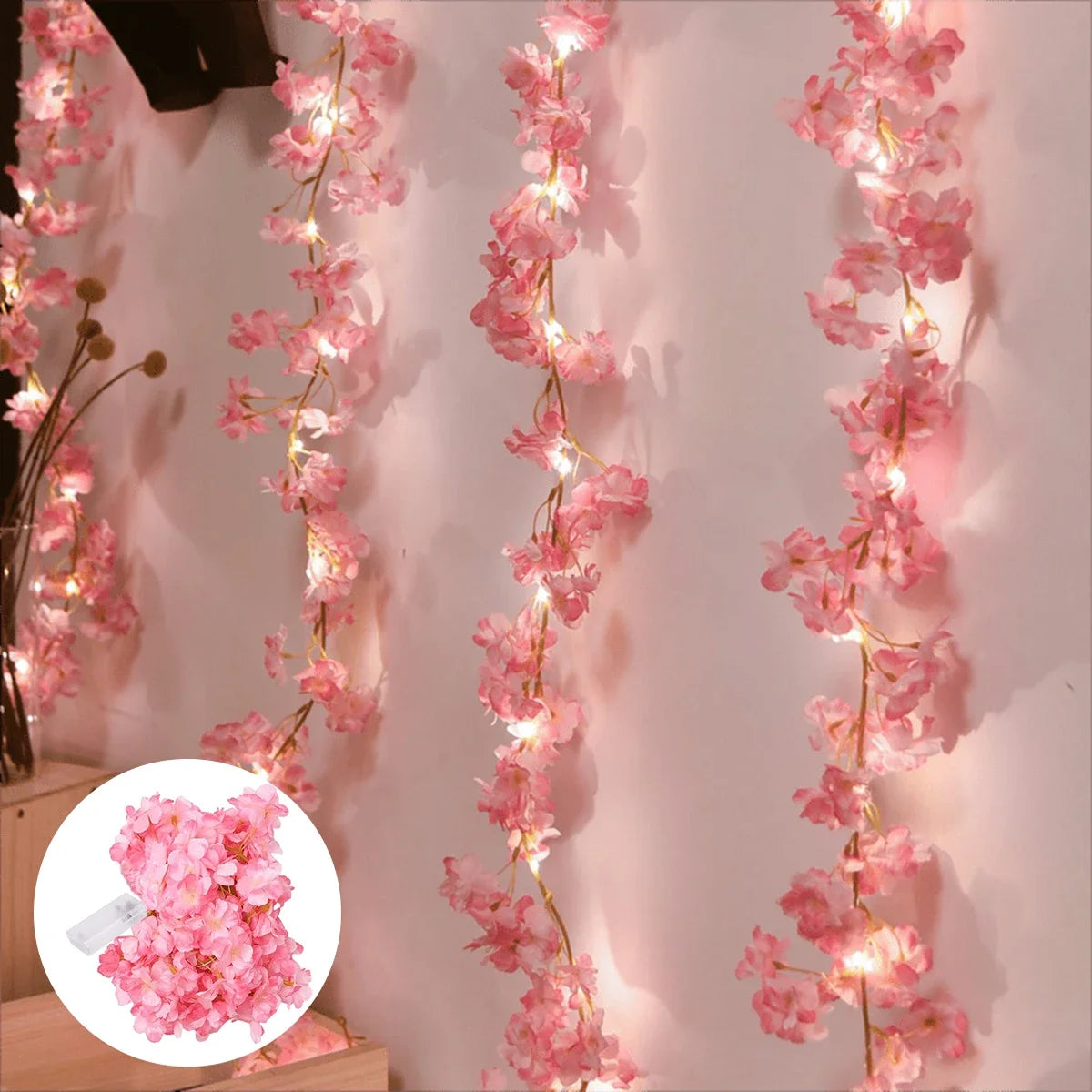 Pink Cherry Blossom LED Fairy Lights – Wedding & Party Décor LED Fairy String Lights Babs Warm White 2M20LEDS