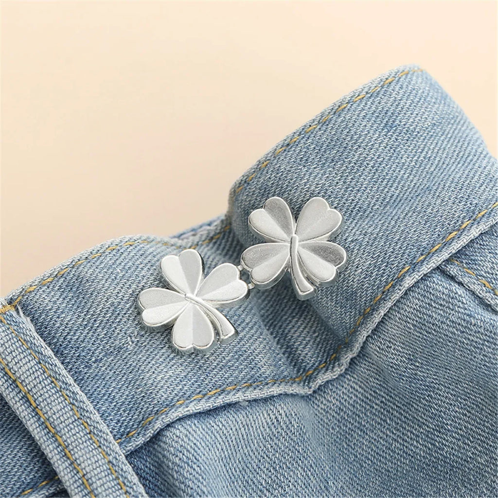 Adjustable Jeans Button Clips – No-Sew Waist Tightener Pair Clothing Button Clips Babs F3