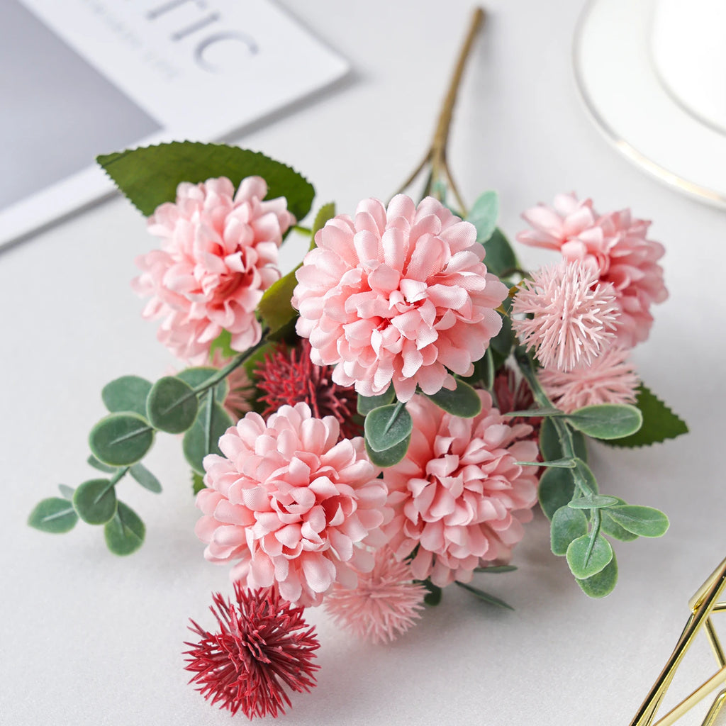 Artificial Silk Dandelion Chrysanthemum Flowers – Wedding & Home Decor Artificial Silk Flowers Babs