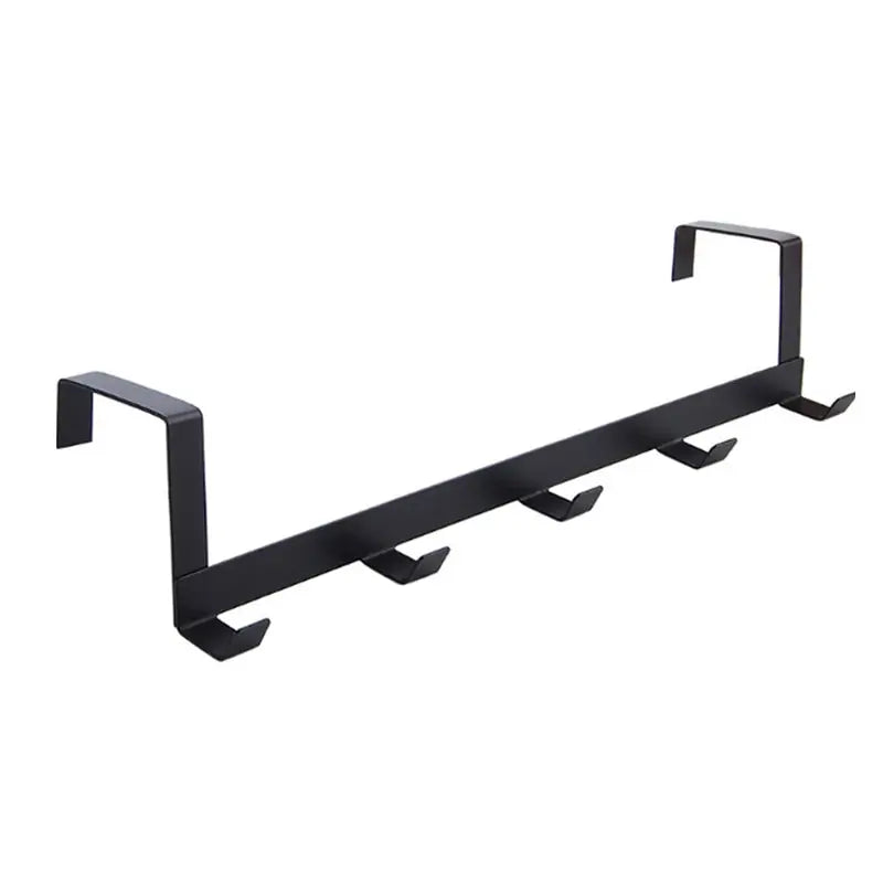 5-Hook Over-the-Door Organizer Rack – Coat, Towel & Hat Hanger Door Hook Rack Babs Black