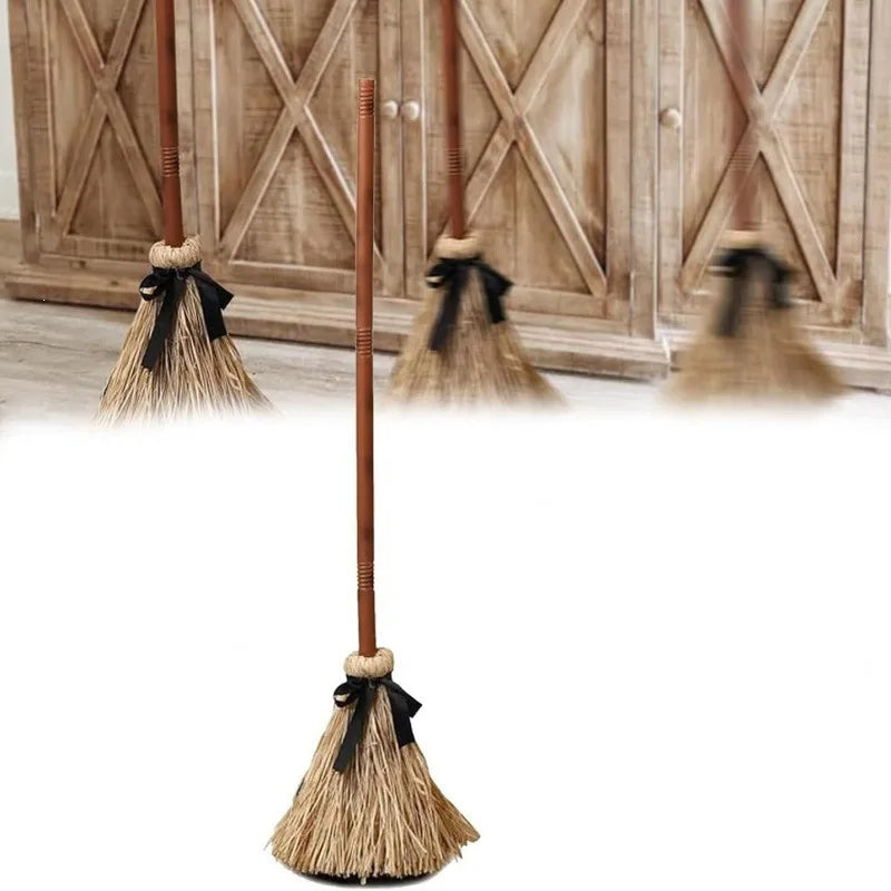 Light-Up Witch Broom with Sound & Auto-Bounce | Halloween Decor Halloween Prop Babs
