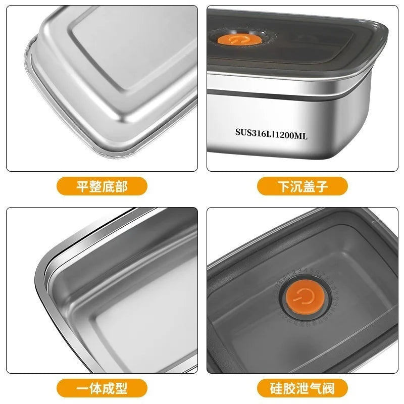 316 Stainless Steel Airtight Lunch Box | Bento Food Container Airtight Lunch Box Babs