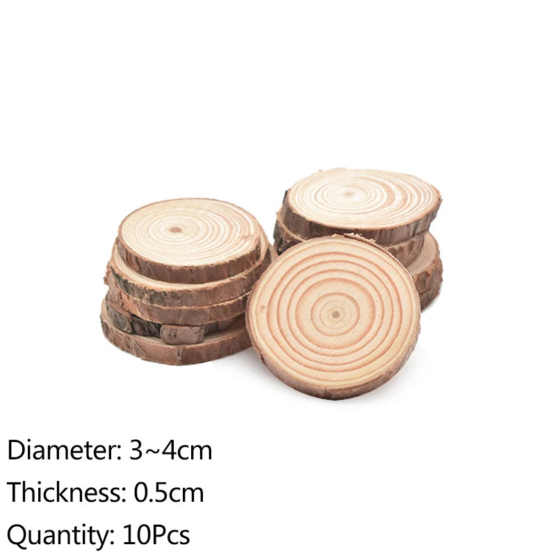 Natural Pine Wood Slices Unfinished Log Discs – DIY Crafts Wood Craft Discs Babs 10pcs 3-4cm