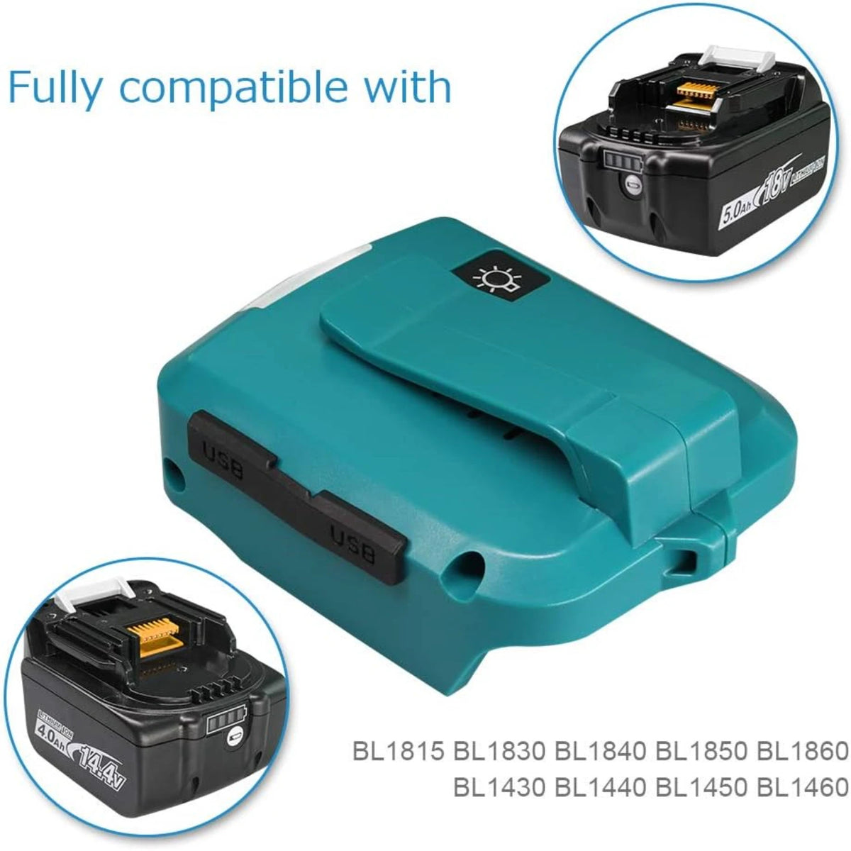 Makita 18V/14.4V Battery Adapter ADP05 – LED Light & Dual USB Battery Adapter Babs