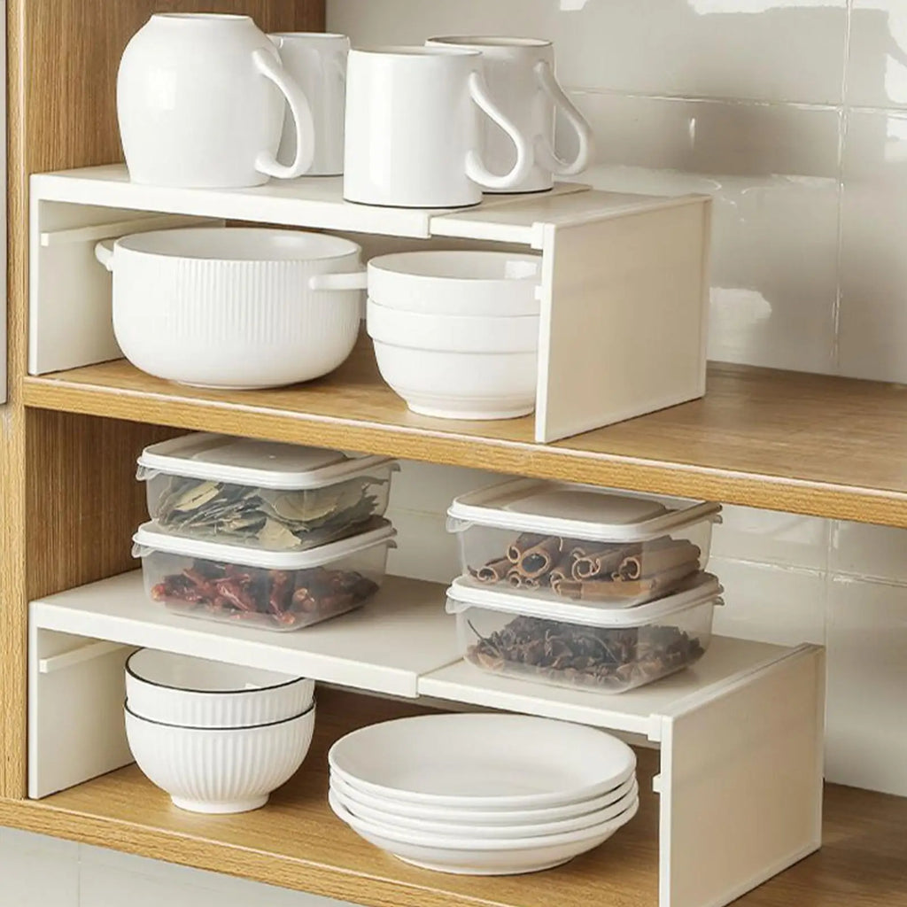 Retractable Kitchen Cabinet Shelf & Spice Rack Organizer Cabinet Shelf Organizer Babs