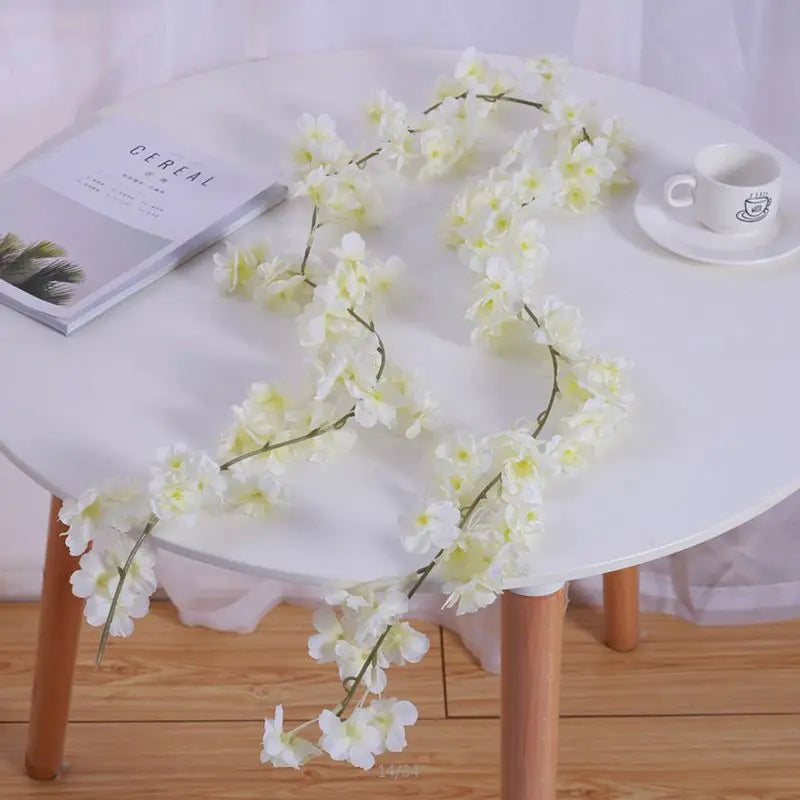 180CM Artificial Silk Sakura Rose Flower Vine – Wedding Decor Artificial Flower Vine Babs
