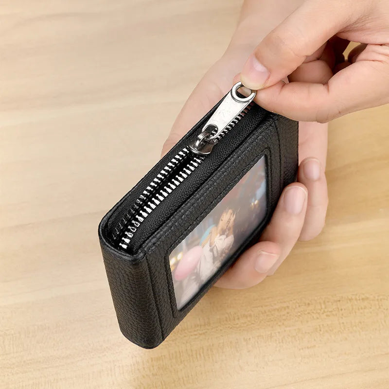PU Leather Multi-Slot Card Holder Zipper Wallet – Unisex Card Holder Wallet Babs