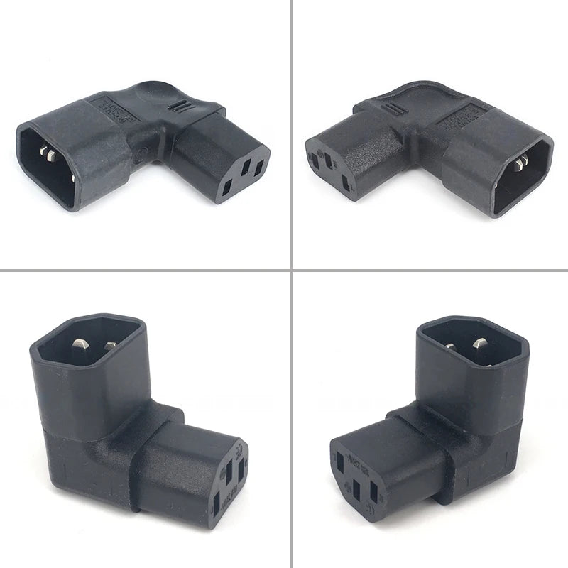 IEC 320 C14 to C13 Right Angle AC Adapter | 90° Converter AC Power Adapter Babs