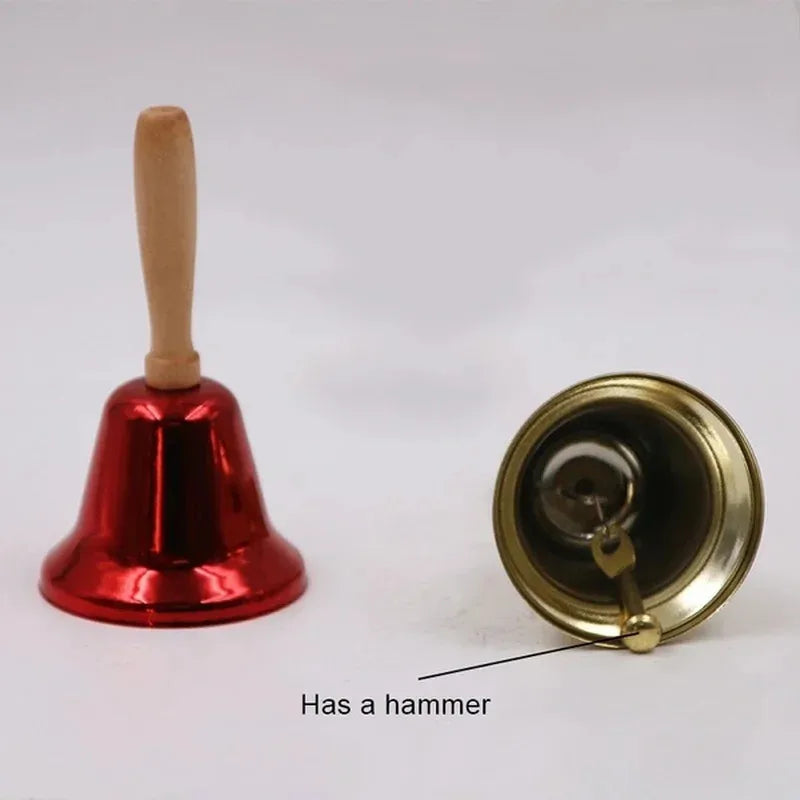 2pcs Wooden Christmas Hand Bells – Jingle Bells for Party & School Christmas Hand Bells Babs