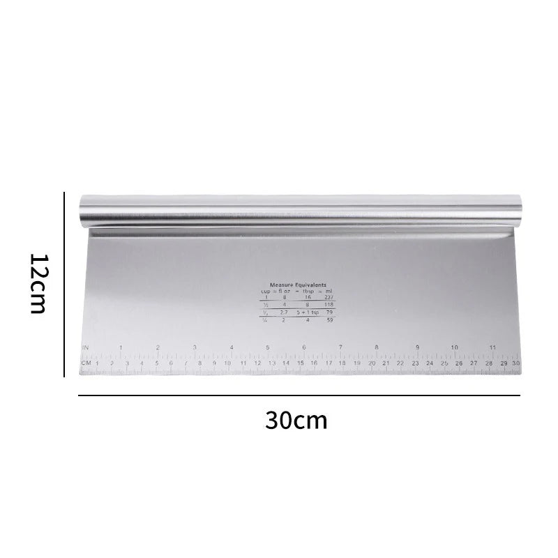 Stainless Steel Cake Scraper & Dough Cutter with Measuring Scale Dough Cutter & Scraper Babs 30x12X0.5cm