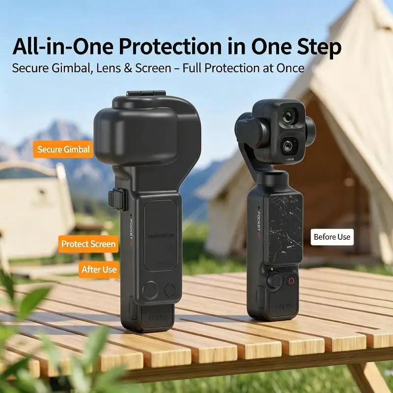 Hard Shell Flip Case for Pocket 4P – Lens & Screen Protector Camera Protective Case Babs