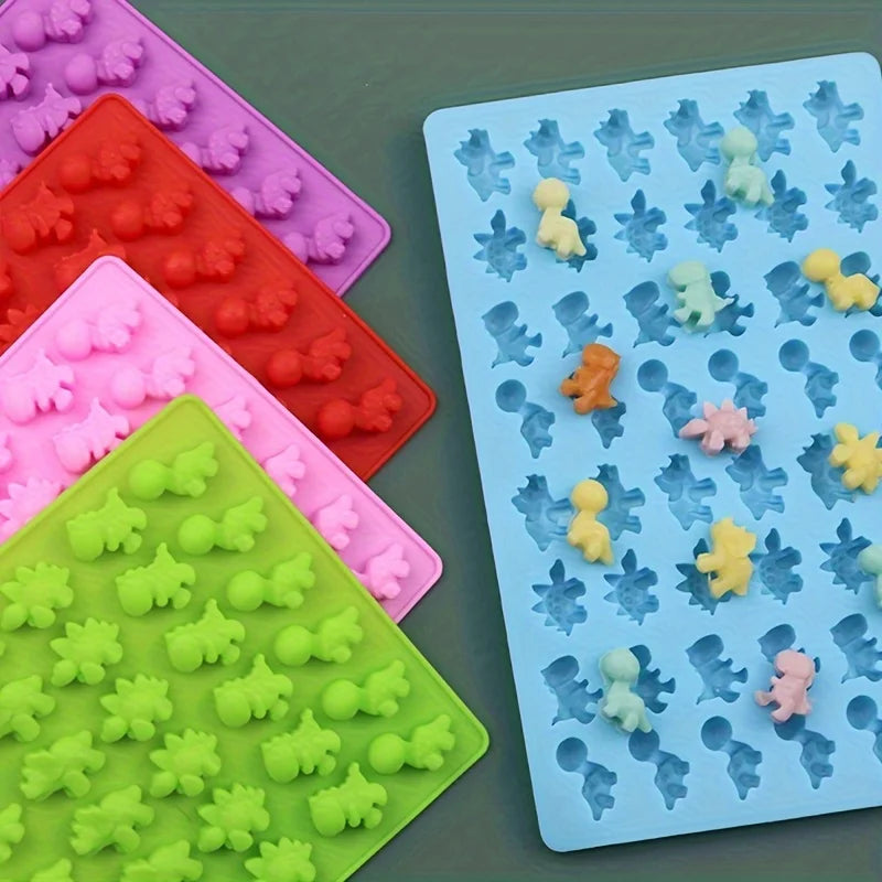 48-Pc Silicone Dinosaur Mold Set – Chocolate, Fondant & Candy Silicone Baking Mold Babs