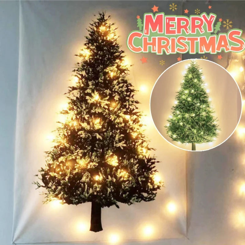 Christmas Pine Tree Tapestry Wall Hanging | Festive Home Décor Holiday Tapestry Babs