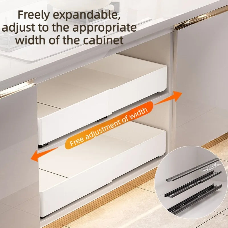 Plastic Retractable Storage Drawers – Cabinet Organizer Drawer Organizer Babs