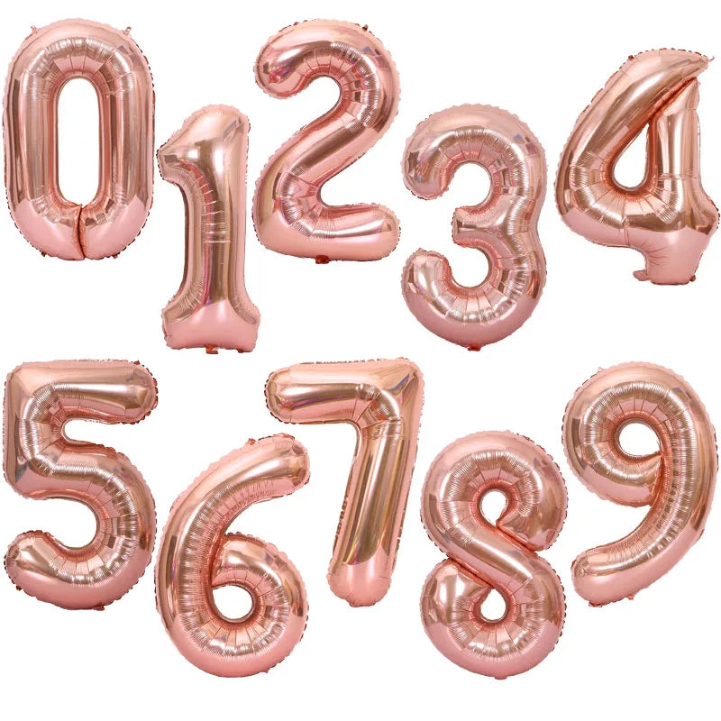 Giant Foil Number Balloons 32/40 Inch | Party Décor 0-9 Foil Number Balloons Babs Rose gold Number 9 32inch