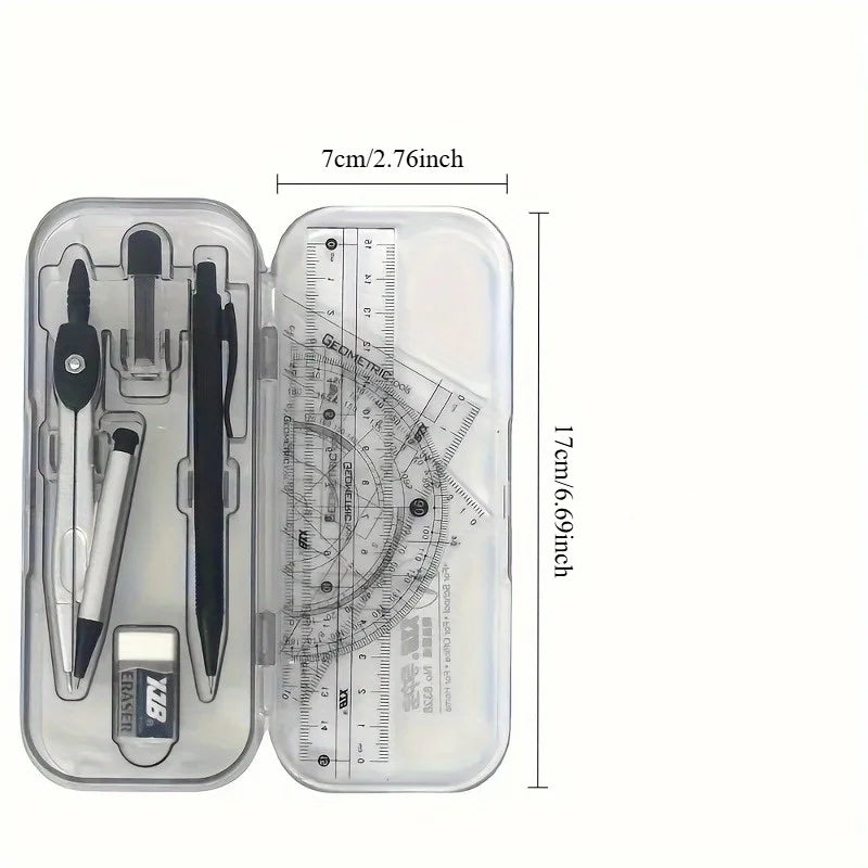 10-Piece Geometry Drawing Set – Math Compass & Ruler Kit Geometry Drawing Set Babs