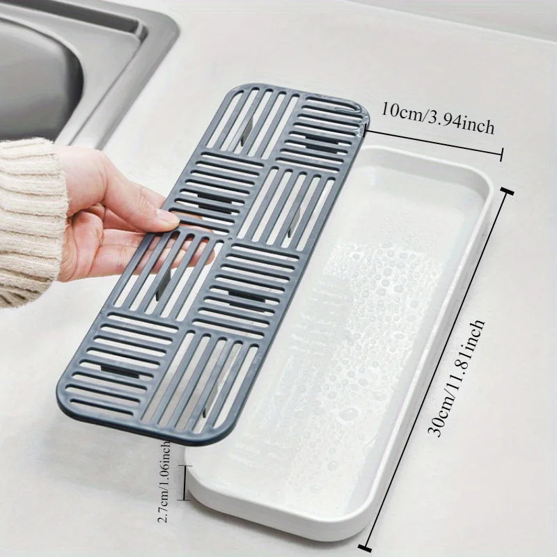 Kitchen Sink Drain Rack – Sponge & Dishcloth Storage Tray Sink Storage Rack Babs 1pc