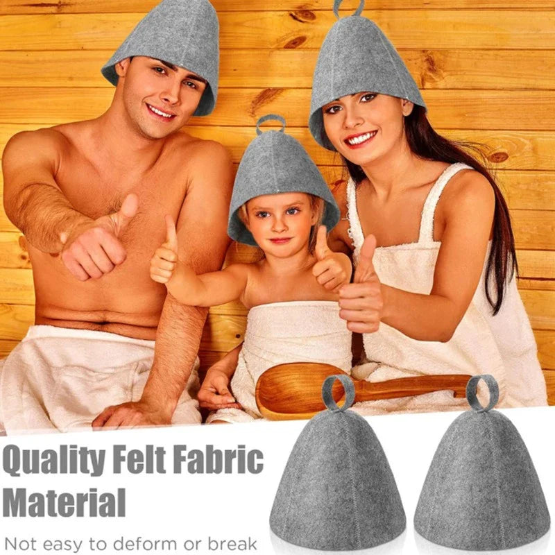 Men's Wool Felt Sauna Hat – Heat Retention & Hair Protection Sauna Hat Babs