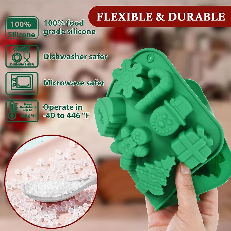 Christmas Silicone Molds – Gingerbread, Snowflake & Xmas Tree Silicone Baking Molds Babs