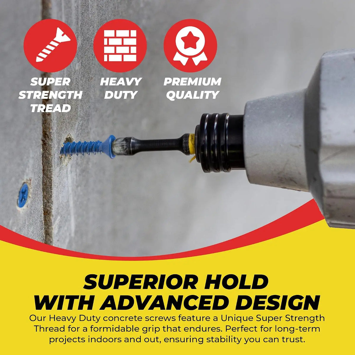 Blue Flat Head Concrete Screws – Phillips Masonry Anchor Screws Masonry Screw Anchors Babs