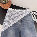 Lace Mesh Hair Scarf & Waistband for Women | All Seasons Lace Hair Accessory Babs WHITE