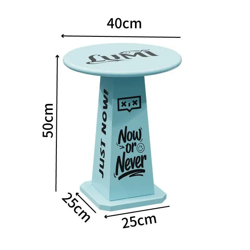 Round Metal Side Table – Modern Minimalist Living Room Coffee Table Round Side Table Babs Light Blue