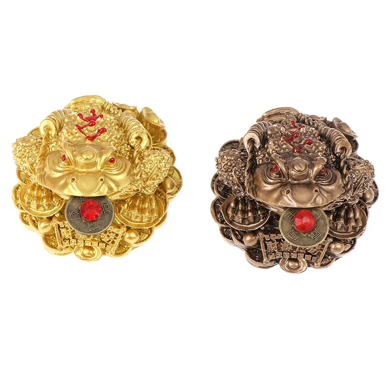Feng Shui Golden Money Frog Toad Resin Tabletop Ornament Feng Shui Figurine Babs