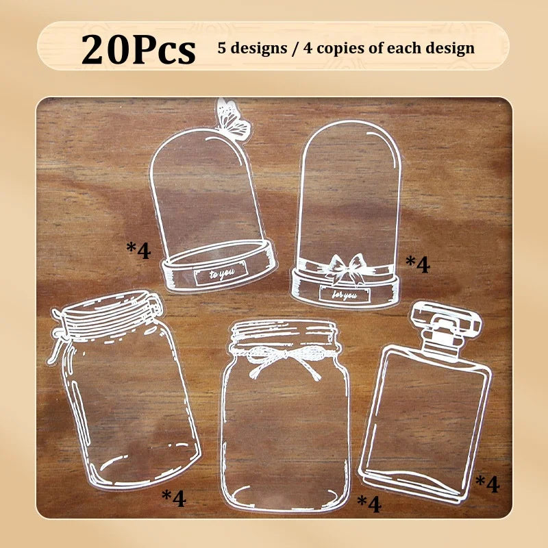 DIY Transparent Pressed Flower Bookmarks Kit – 20/40 Pcs DIY Craft Kit Babs 20Pcs
