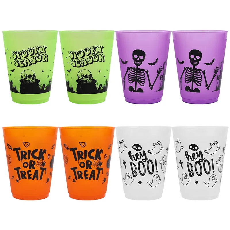 Halloween Skull Plastic Cups Boo Party Drinkware 8/16 Pack Halloween Party Cups Babs 8pcs