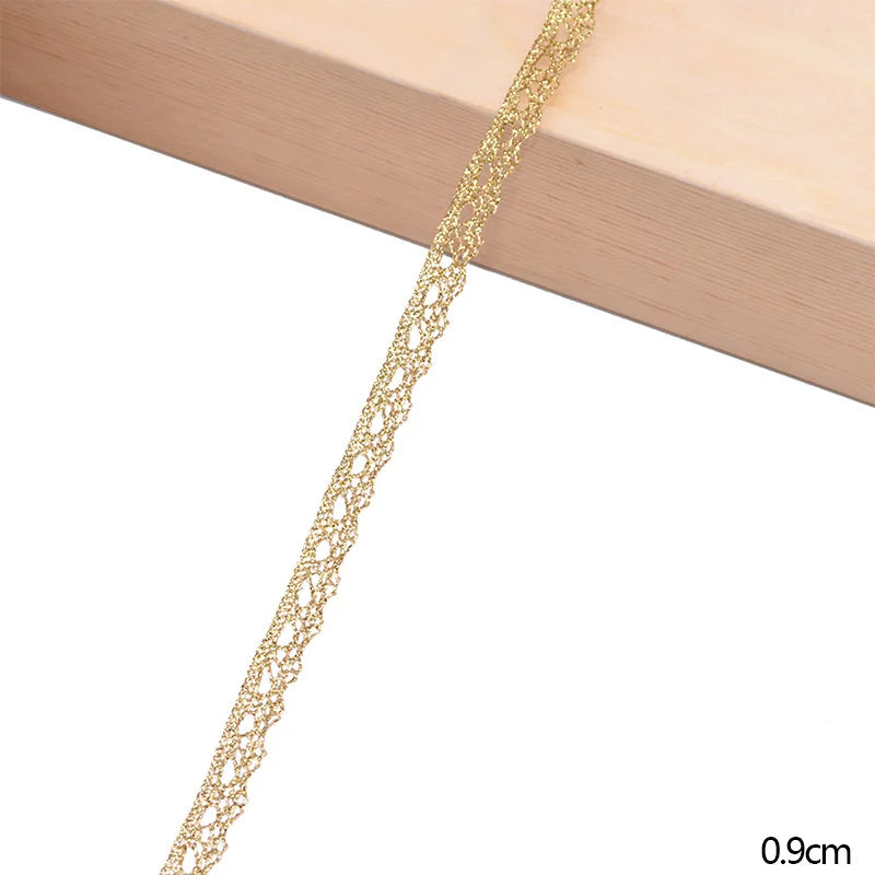 Gold Braided Lace Trim Ribbon 5/10 Yards – Sewing & Crafts Lace Trim Ribbon Babs 7-Width 0.9cm 5Yards