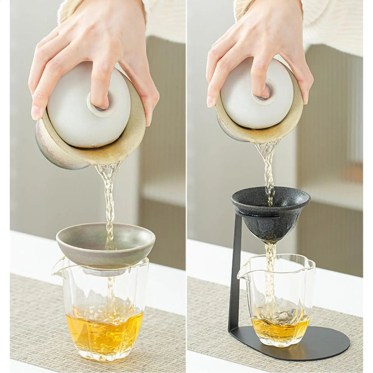 Ceramic Microporous Tea & Coffee Strainer Set with Stand Tea Coffee Strainer Babs