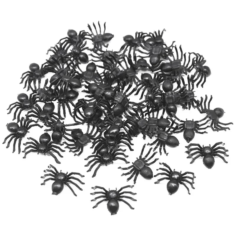 50/100pcs Halloween Black Spider Party Decoration Toys Halloween Decoration Babs black 100pcs