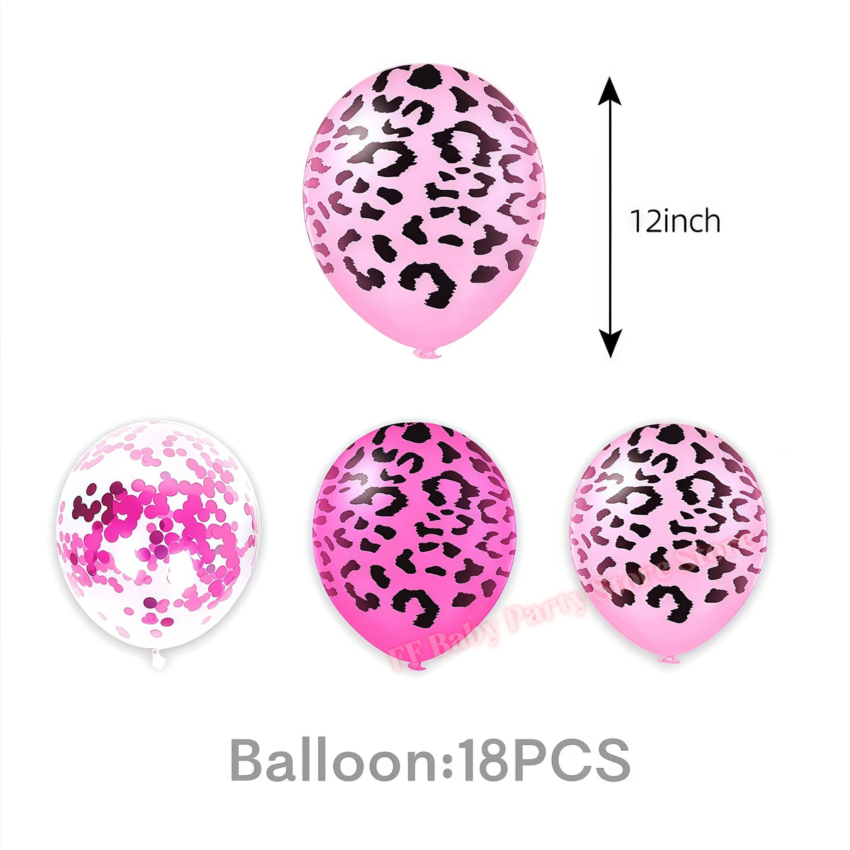 Leopard Print Birthday Party Supplies – Plates, Cups & Decor Party Decoration Set Babs 18pcs balloons others