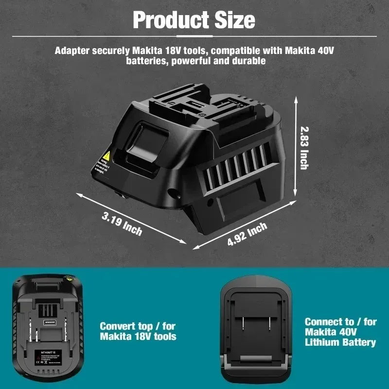 MT40MT18 Adapter – Makita 40V to 18V Battery Converter Battery Adapter Babs