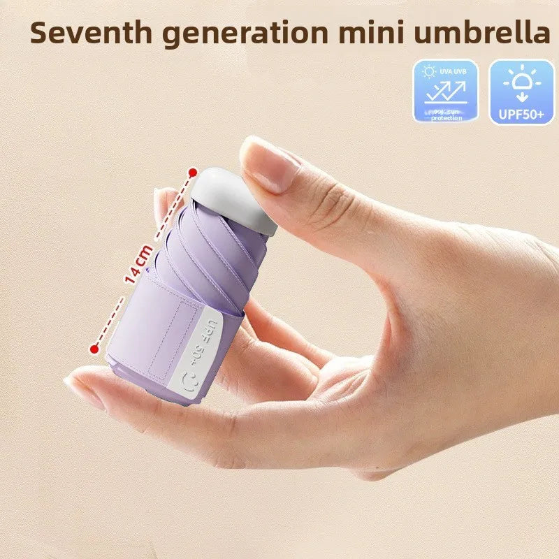Mini Compact UV Protection Travel Umbrella – 5 & 7 Fold Compact Travel Umbrella Babs PURPLE 6K metal-fiber composite