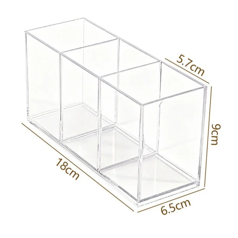 Clear Makeup Brush Holder Organizer – 1/2/3 Slot Vanity Box Makeup Brush Organizer Babs