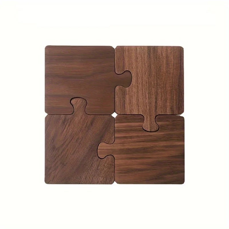 Puzzle Shaped Bamboo Coaster – Tabletop Protector & Decor Bamboo Drink Coaster Babs