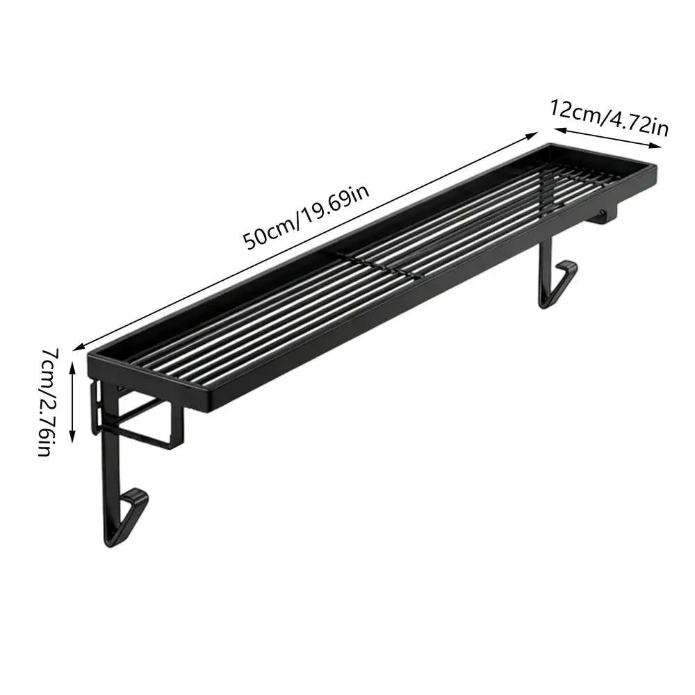 No-Drill Iron Radiator Topper Shelf – Heat-Resistant Organizer Radiator Topper Shelf Babs Black